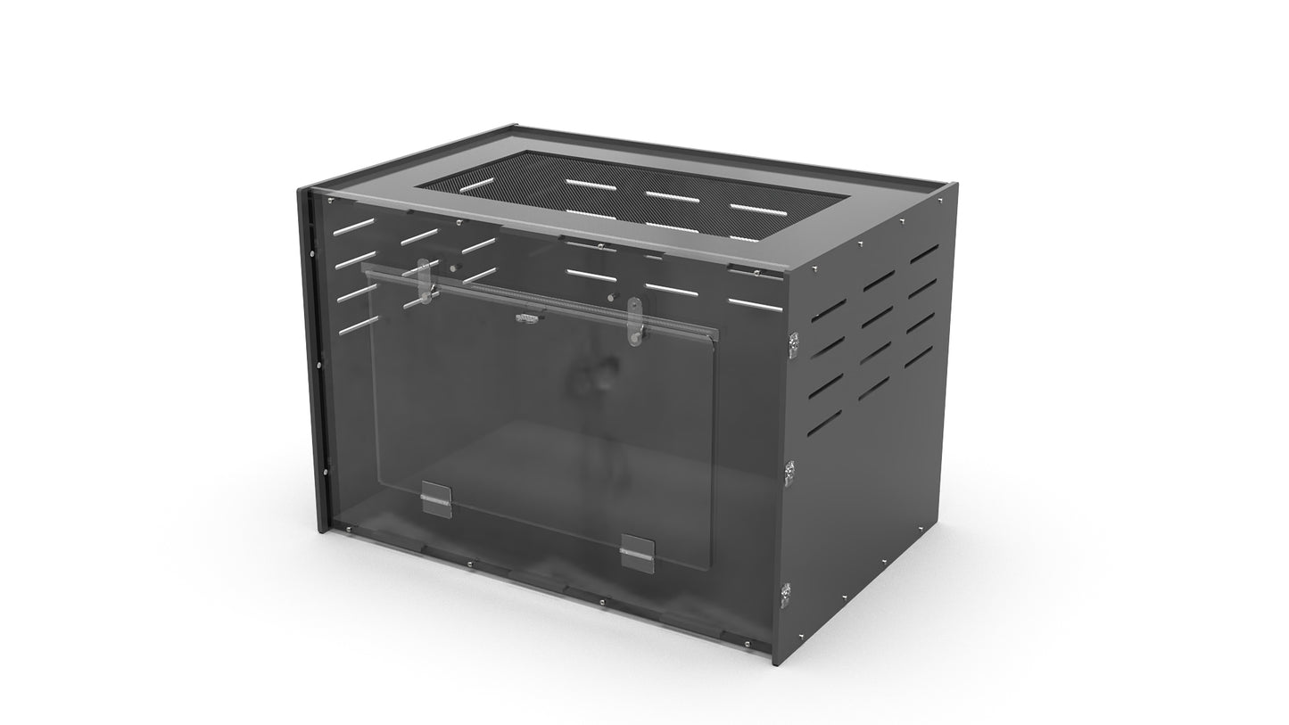 Black metal frame on a white background