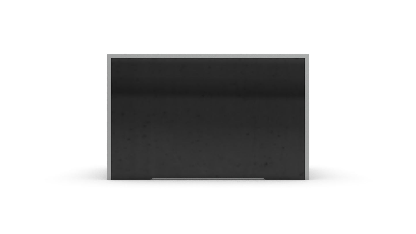 Black flat-screen TV on a white background