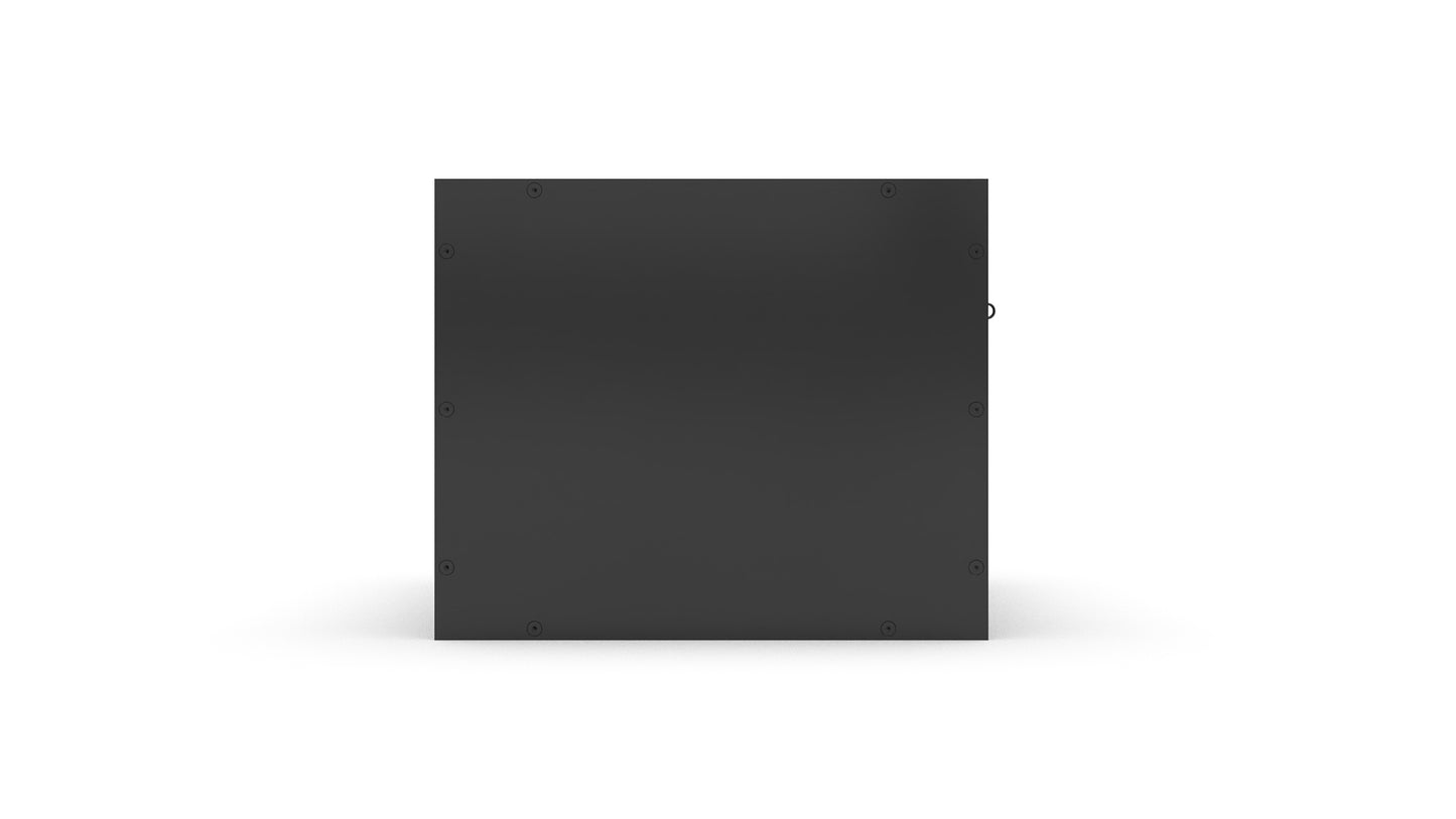 Black rectangular object on a white background