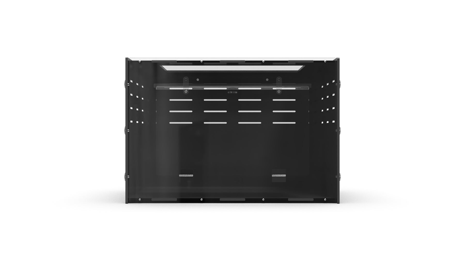Black metal frame on a white background
