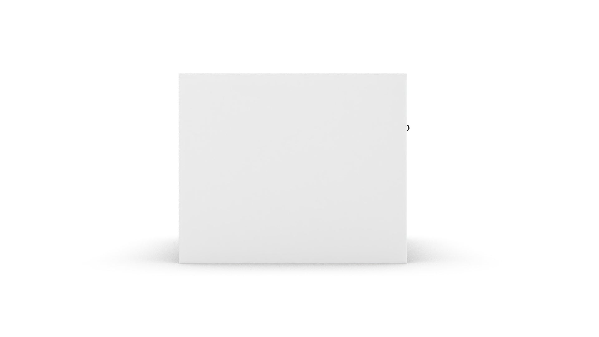 White rectangular card on a white background