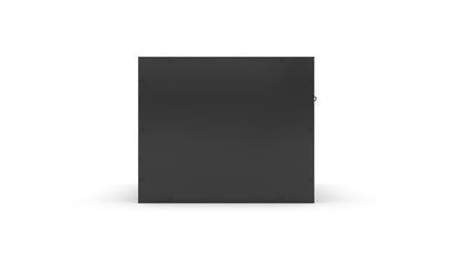Black rectangular object on a white background